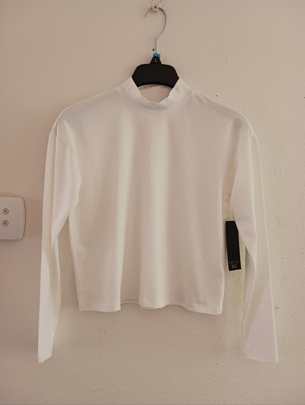 Rachel Zoe Pima Cotton Long Sleeve Crop Top